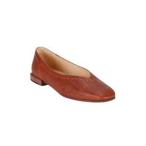 Frye Women's Leather Claire Flat Cognac